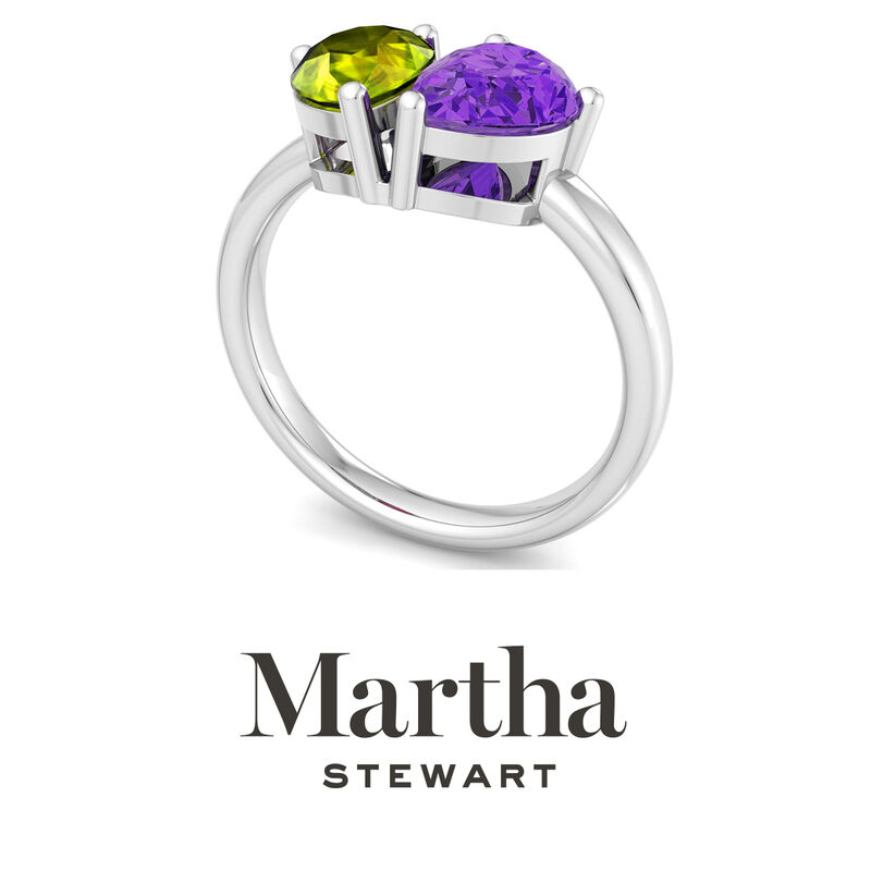 Martha Stewart 2ctw. Peridot & Amethyst Two Stone Ring In Sterling Silver image number null
